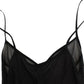 Cavalli Elegant Sheer Black Silk Blouson Dress