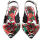 Dolce & Gabbana Chic Multicolor Floral Slingback Heels with Crystals