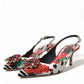 Dolce & Gabbana Chic Multicolor Floral Slingback Heels with Crystals