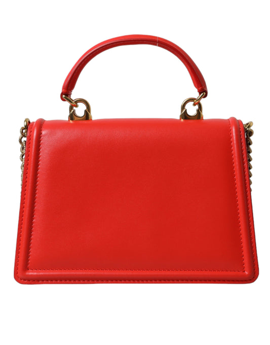 Dolce & Gabbana Elegant Red Leather Devotion Envelope Bag