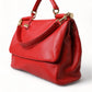 Dolce & Gabbana Elegant Deerskin Medium Shoulder Bag in Red