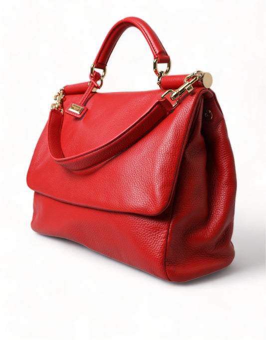 Dolce & Gabbana Elegant Deerskin Medium Shoulder Bag in Red