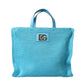 Dolce & Gabbana Elegant Turquoise Gold-Accent Tote Bag