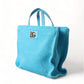 Dolce & Gabbana Elegant Turquoise Gold-Accent Tote Bag