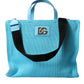 Dolce & Gabbana Elegant Turquoise Gold-Accent Tote Bag