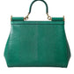 Dolce & Gabbana Elegant Green Leather Miss Sicily Satchel