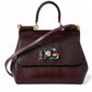 Dolce & Gabbana Elegant Bordeaux Leather Satchel