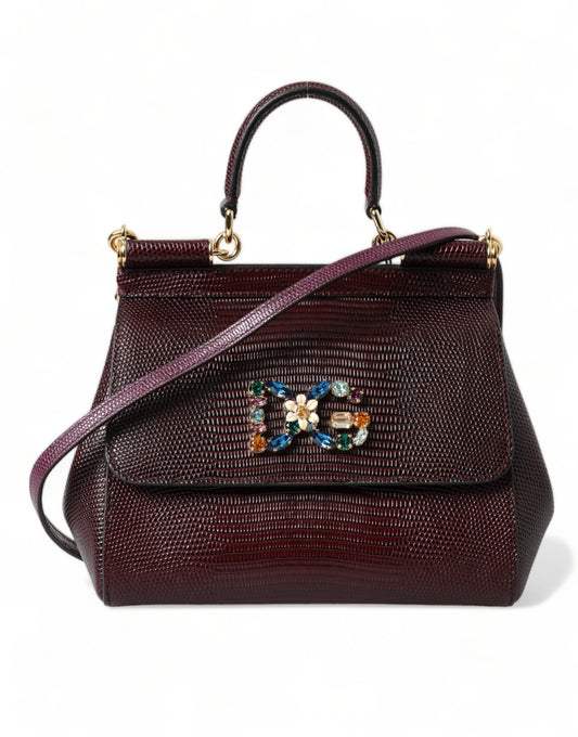 Dolce & Gabbana Elegant Bordeaux Leather Satchel