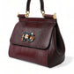 Dolce & Gabbana Elegant Bordeaux Leather Satchel