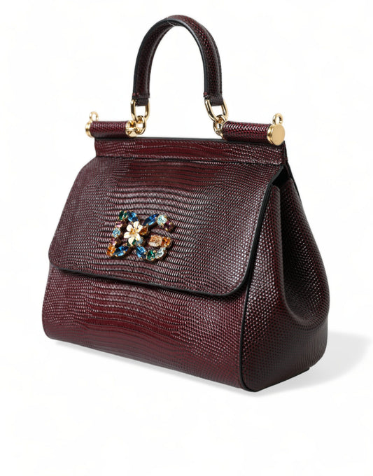 Dolce & Gabbana Elegant Bordeaux Leather Satchel