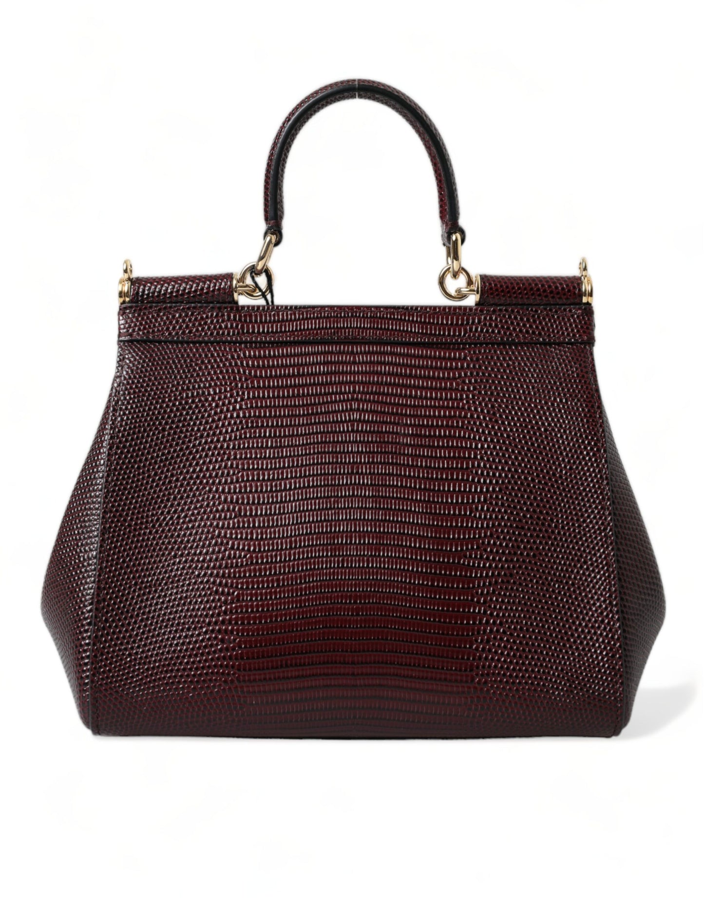 Dolce & Gabbana Elegant Bordeaux Leather Satchel