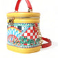 Dolce & Gabbana Chic Sicilian Print Vanity Bag with Gold Accents