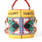 Dolce & Gabbana Chic Sicilian Print Vanity Bag with Gold Accents