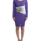 Cavalli Elegant Purple Floral Jersey Dress