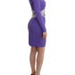 Cavalli Elegant Purple Floral Jersey Dress