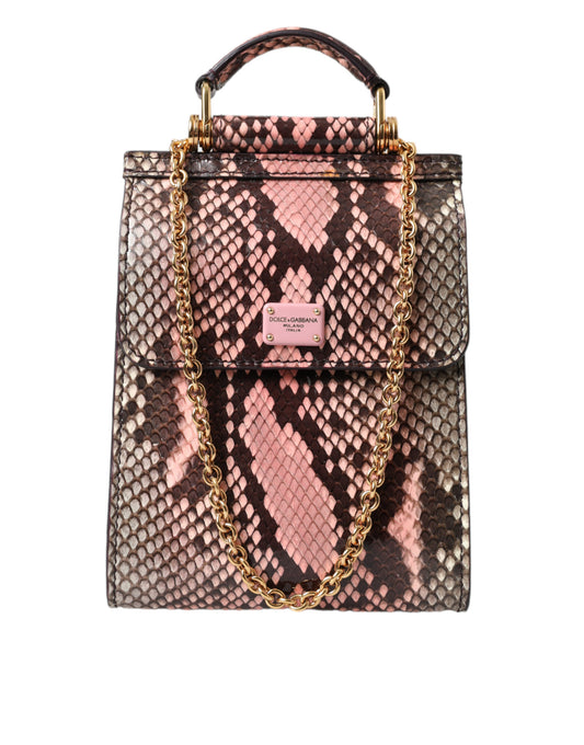 Dolce & Gabbana Exquisite Pink Exotic Leather Crossbody Bag