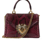 Dolce & Gabbana Bordeaux Exotic Leather Devotion Shoulder Bag