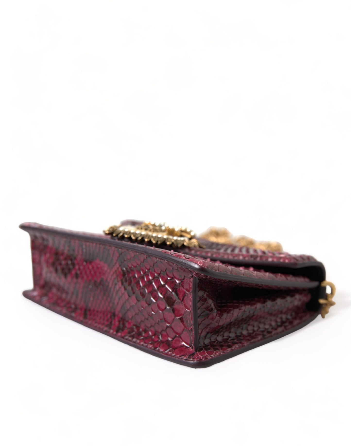 Dolce & Gabbana Bordeaux Exotic Leather Devotion Shoulder Bag