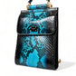 Dolce & Gabbana Exotic Leather Blue Crossbody Bag with Gold Accents