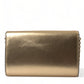 Dolce & Gabbana Elegant Metallic Gold Leather Crossbody Purse