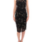 Dolce & Gabbana Elegant Black Floral Lace Crystal Dress