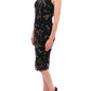 Dolce & Gabbana Elegant Black Floral Lace Crystal Dress