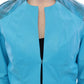 Vladimiro Gioia Exquisite Blue Leather Jacket with Snake Print Detail