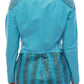 Vladimiro Gioia Exquisite Blue Leather Jacket with Snake Print Detail