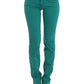 Costume National Chic Green Straight Leg Jeans for Sophisticated Style