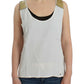 Costume National Elegant Monochrome Sleeveless Top with Gold Accents