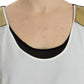 Costume National Elegant Monochrome Sleeveless Top with Gold Accents