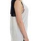 Costume National Elegant Monochrome Sleeveless Top with Gold Accents