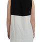 Costume National Elegant Monochrome Sleeveless Top with Gold Accents