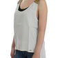 Costume National Elegant Monochrome Sleeveless Top with Gold Accents