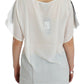 Costume National Chic White V-Neck Motive Print Tee