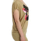 Costume National Chic V-Neck Tunic Top with Motive Print