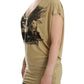 Costume National Chic V-Neck Tunic Top with Motive Print