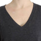 Costume National Chic V-Neck Alpaca Blend Short Sleeve Sweater