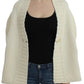 Costume National Elegant White Knitted Cape-Cardigan Hybrid