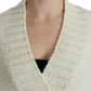 Costume National Elegant White Knitted Cape-Cardigan Hybrid