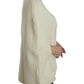 Costume National Elegant White Knitted Cape-Cardigan Hybrid