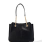 Michael Kors Teagen Large Black Pebbled Leather Long Drop Satchel Bag Purse