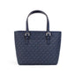 Michael Kors Jet Set Navy PVC Leather XS Carryall Top Zip Tote Bag Purse