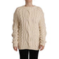 Dolce & Gabbana Elegant White Cashmere Crew Neck Pullover