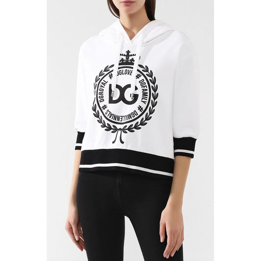 Dolce & Gabbana Elegant White Cotton Hoodie - Made in Italy