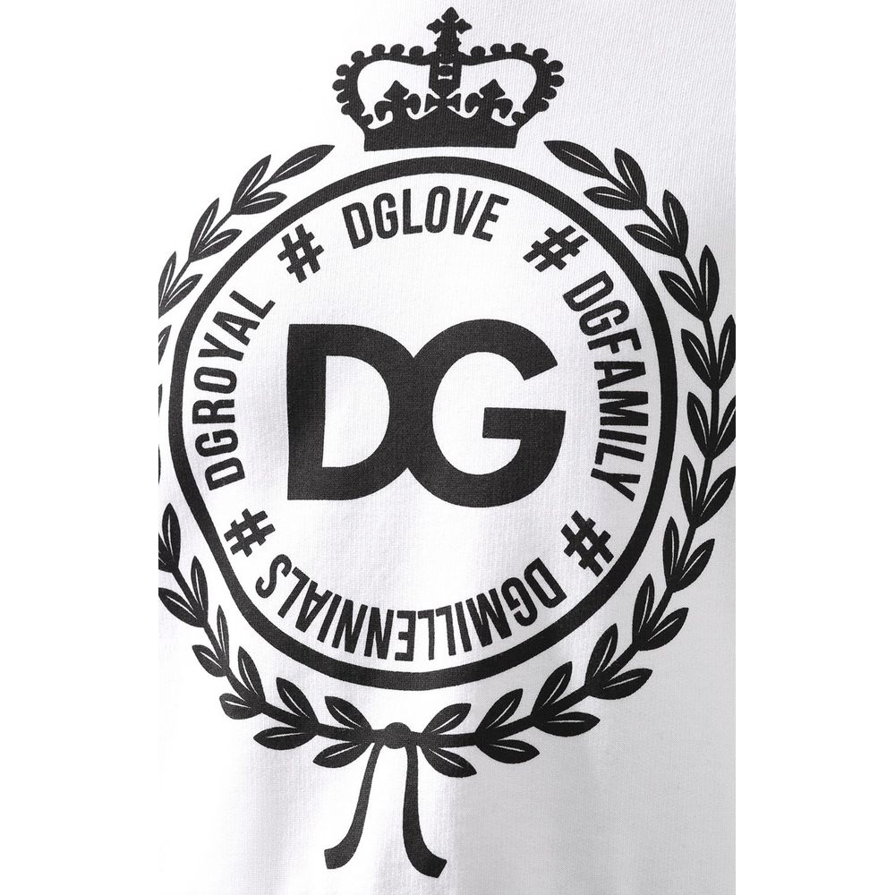 Dolce & Gabbana Elegant White Cotton Hoodie - Made in Italy