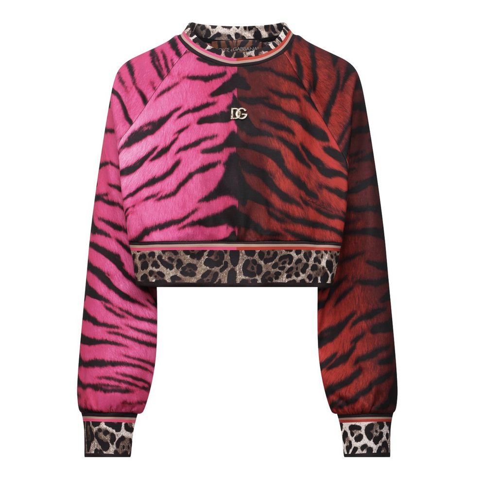 Dolce & Gabbana Iconic Leopard Print Short Sweatshirt