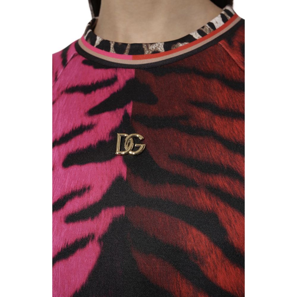 Dolce & Gabbana Iconic Leopard Print Short Sweatshirt