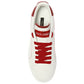 Dolce & Gabbana Elegant Red Calfskin Sneakers with Embossed Logo