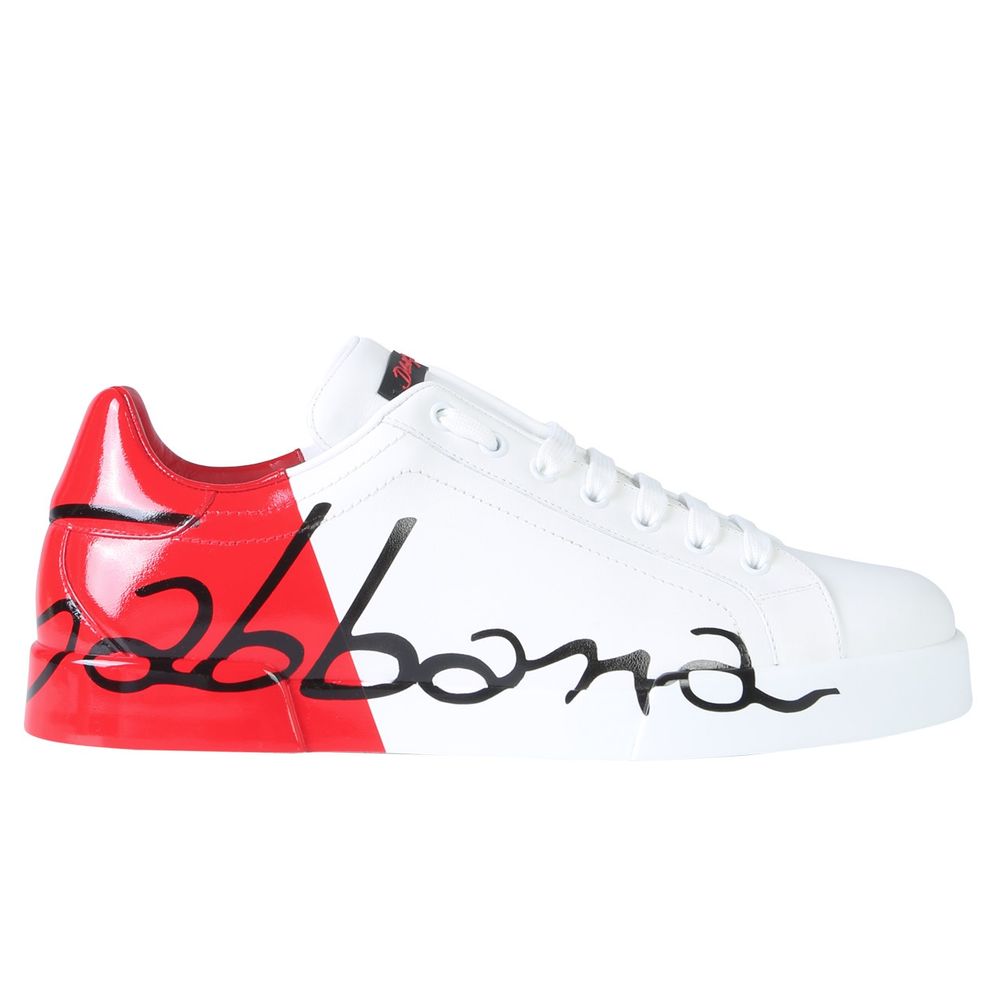 Dolce & Gabbana Chic Red Calfskin Leather Sneakers